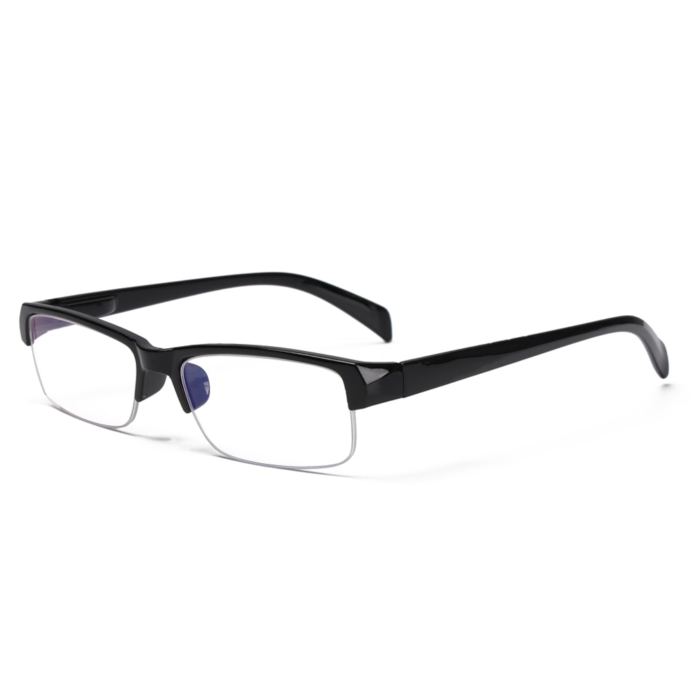 1PC Half Frame Myopia Glasses Women Men Flat Resin Lens Nearsighted Eyeglasses Black Frames Eyewear Diopter -4~0