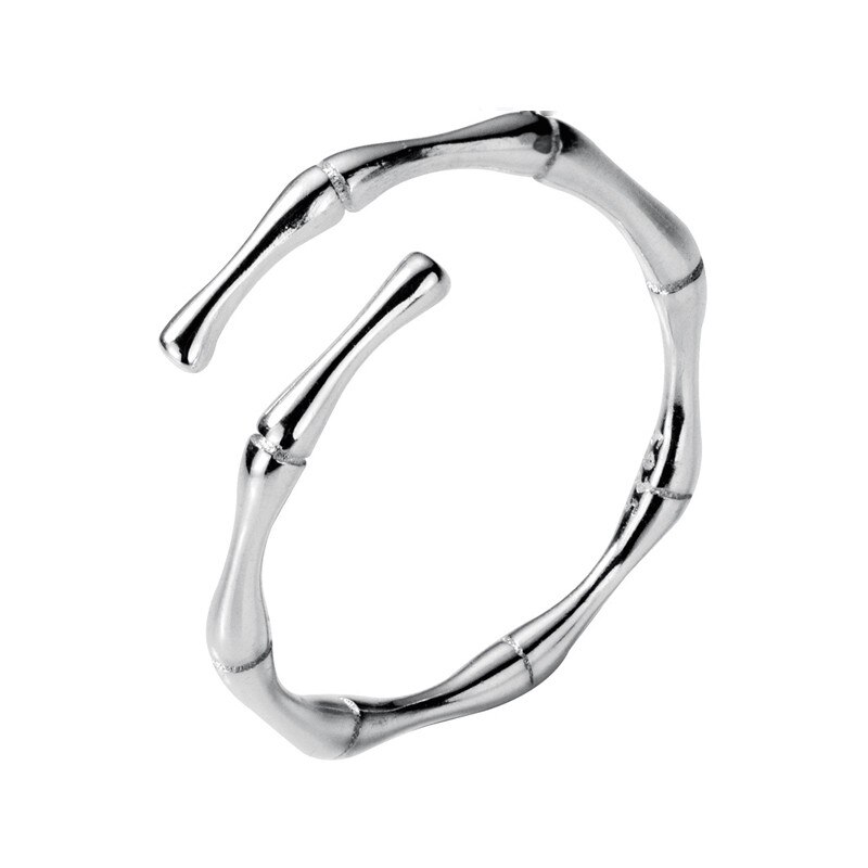 INZATT Real 925 Sterling Zilver Bamboe Knoop Opening Ring Voor Vrouwen Party Leuke Fijne Sieraden Minimalistische Accessoires: Default Title