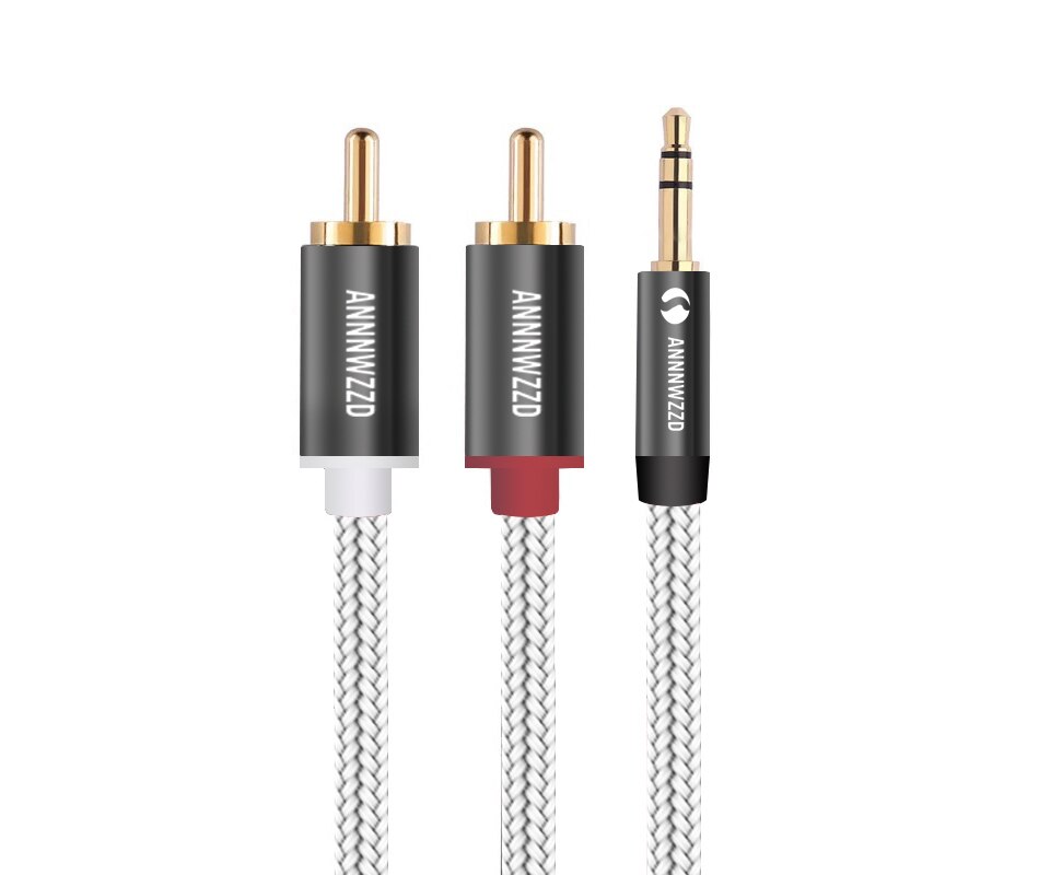RCA Kabel 2RCA zu 3,5 audio kabel 3,5mm jack rca aux kabel 0,5 m 1m 2m 3m 5m Für telefon Edifer Heimkino DVD 2RCA audio kabel: Grau / 50CM