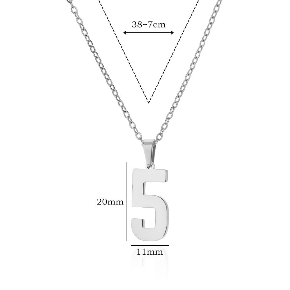 Digitale anhengskjeder for kvinner gullfarget figurnummerhalskjede kragebenkjede premium rustfritt stål smykker krage: Titanbelagt