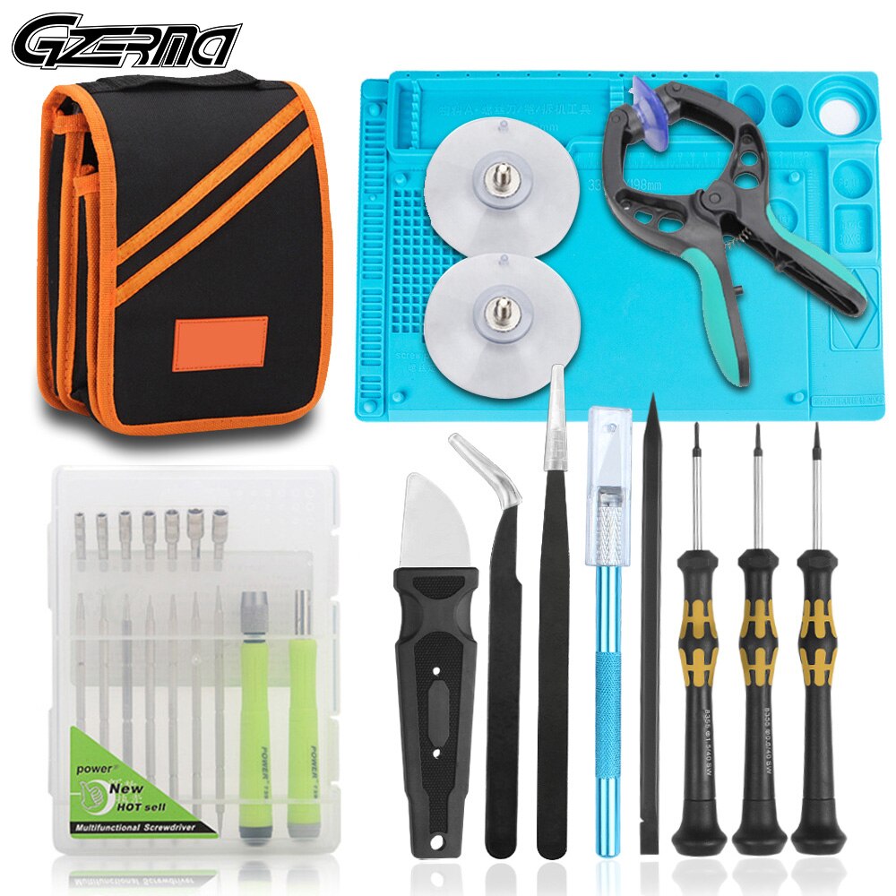 Gzerma Draagbare Reparatie Gereedschap Kit Voor Mobiele Telefoon Thuis Elektronica Computer Horloge Reparatie Precisie Schroevendraaier Set Met Reparatie Mat