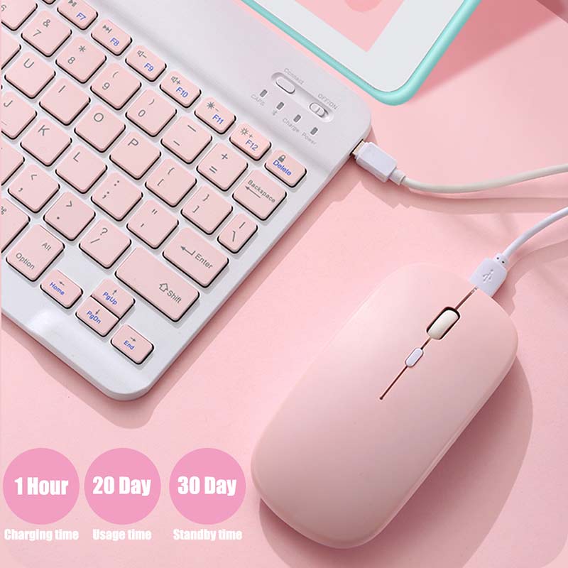 Bluetooth-toetsenbord en -muis voor apple teclado ipad, xiaomi samsung huawei-telefoon, tablet, draadloos toetsenbord voor android, ios en windows