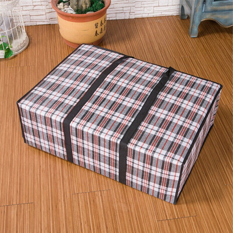 Portable Plastic Jumbo Laundry Zipped Reusable Large Strong Shopping Storage Bag Laundry Storage Case Luggage Bag with Zipper