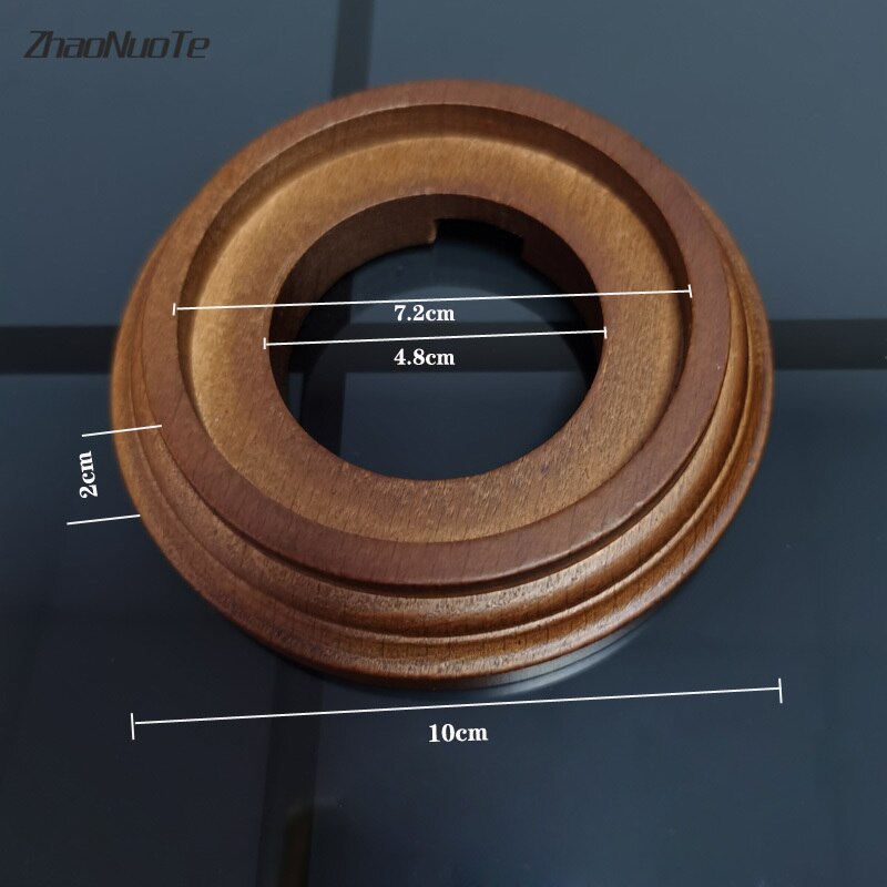 Retro Switch Socket Wooden Base EU Socket 1-3 Gang Wooden Base Brown Primary Wood Color Switch Accessories Hole Diameter 72mm