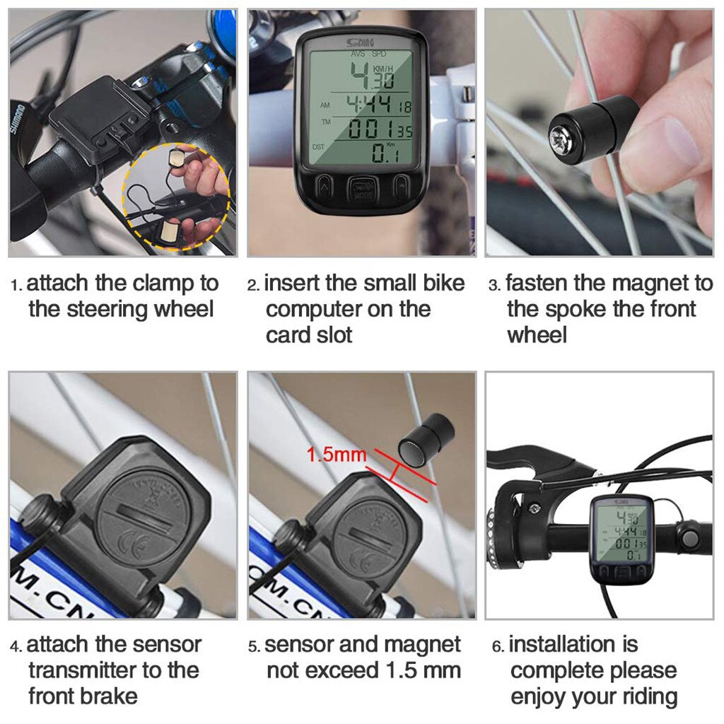 Fiets Computer Waterdichte Digitale Lcd Cyclus Fiets Computer Stopwatch Draad Kilometerstand Snelheidsmeter Fietsen Snelheidsmeter Fietsen