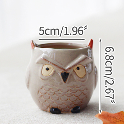 Strongwell Miniatuur Uil Bloempot Wastafel Bloempotten Fairy Tuin Potten Ornament Home Office Decor Succulent Groene Planten: 5
