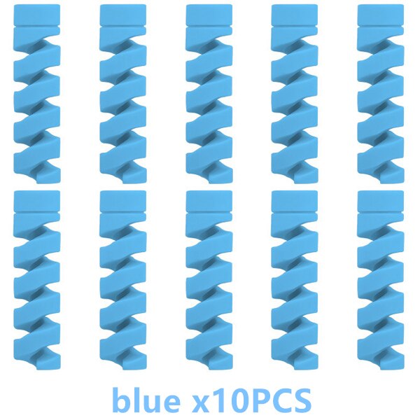 Wire oplot na kable klip kabel do ładowarki Protector do telefonów uchwyt na kabel USB zarządzanie kablami organizer do kabli do myszy słuchawki: 10PCS Blue