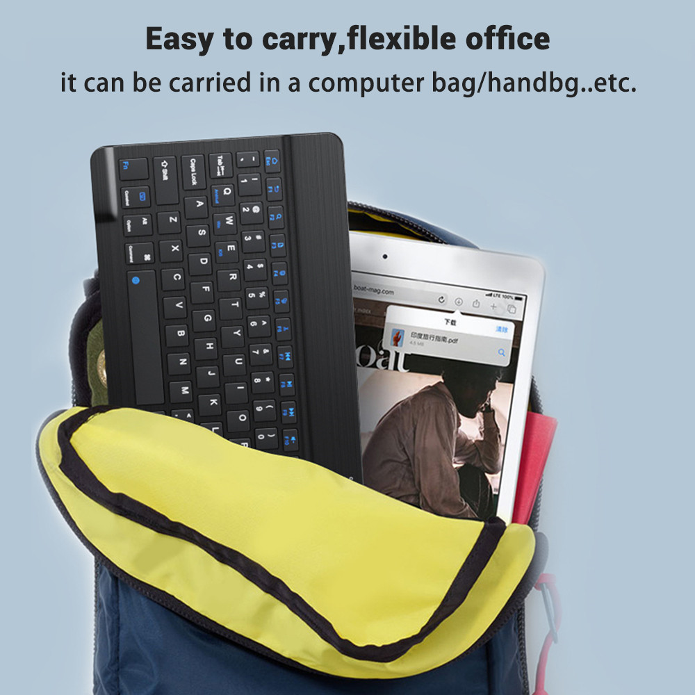 10 zoll Bluetooth Drahtlose Tastatur Wiederaufladbare Für Mobiltelefone Tablet Russisch Spanisch Französisch AZERT Für Android ios Windows