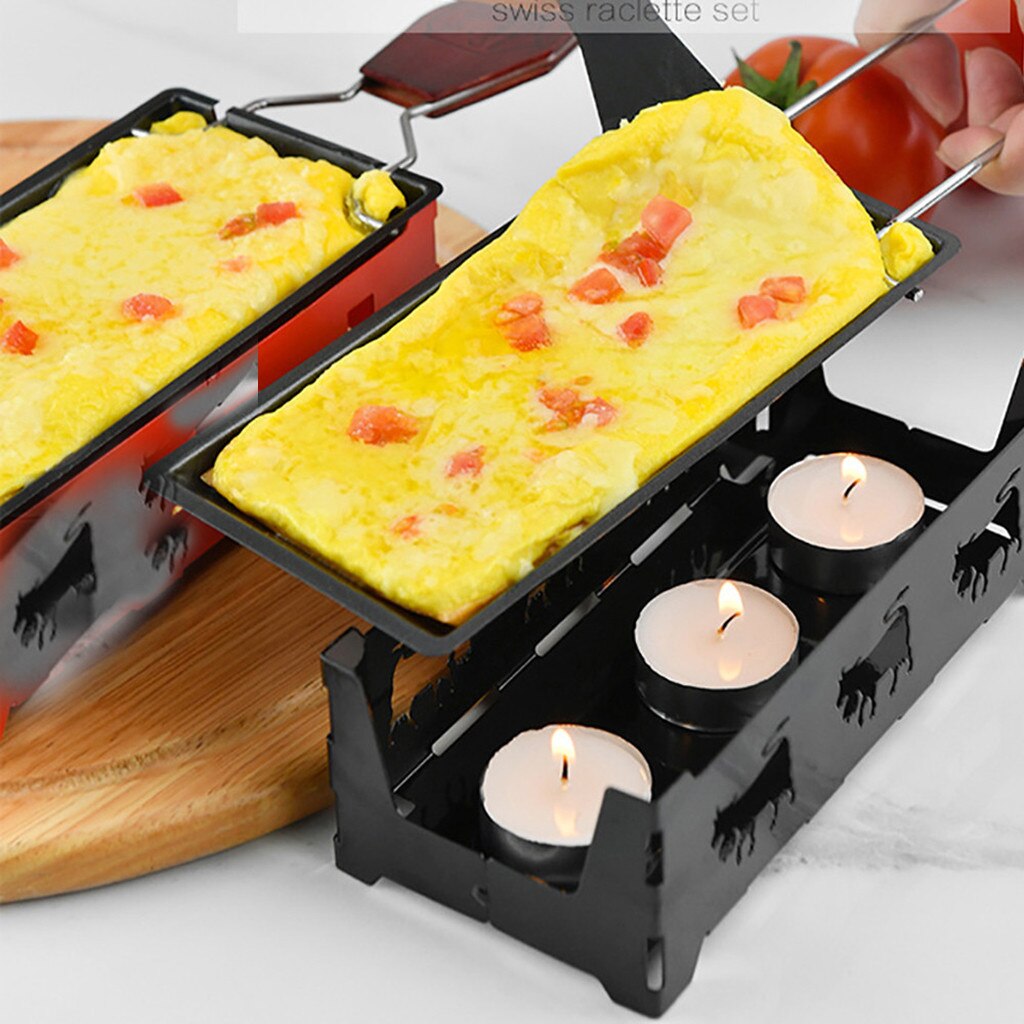 Cheese Grill Frying Pan Non-Stick Pan BBQ Stainless Steel Stove Baking Pan 3PC Candle Set Kitchen Cookware #YL5