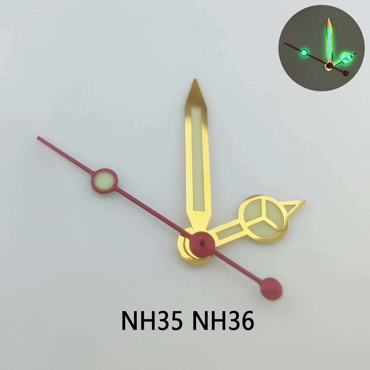 Uhr Zeiger grün leuchtende passen Miyota 8205 8215 821A Mingzhu DG 2813 3804 NH35 NH36 und 2836 2824 bewegung uhr hände: 5 NH35 36