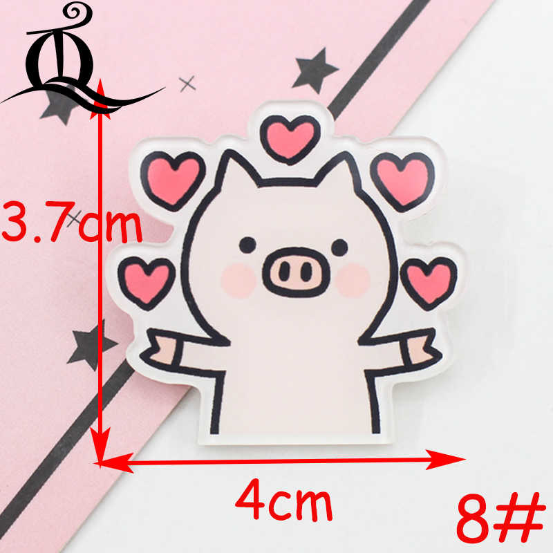 1 PC MIX mooie Wacky varken Cartoon Acryl Badges Kawaii Badge Pictogrammen op De Rugzak Badges voor Kleding Handtas Pin broche Z37: No8