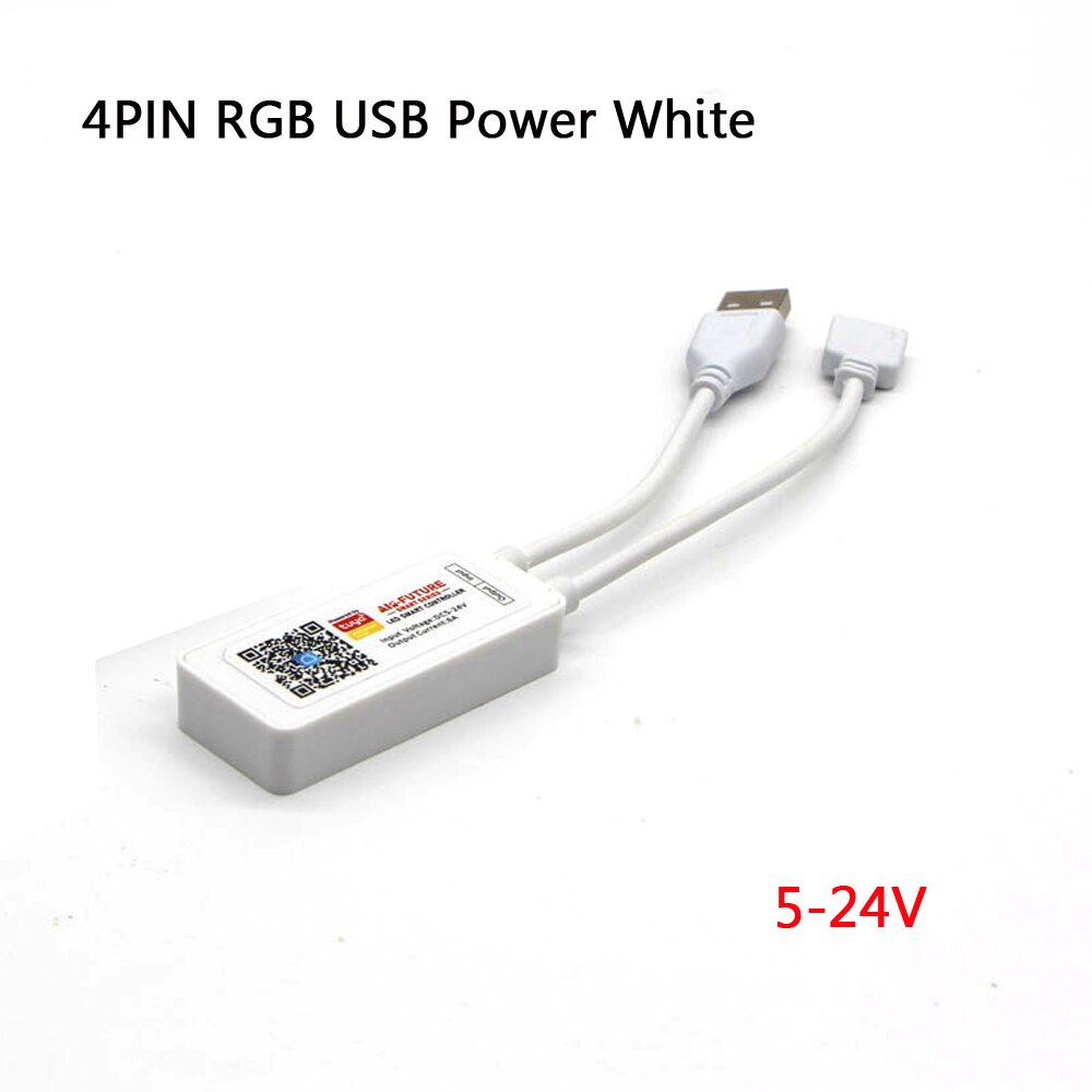 Contrôleur vocal USB intelligent WiFi LED contrôleur RGBW RGB cct Pixel bande Alexa Google maison musique minuterie Bluetooth DC5V 12V 24V 28V: 4PIN RGB USB Power W