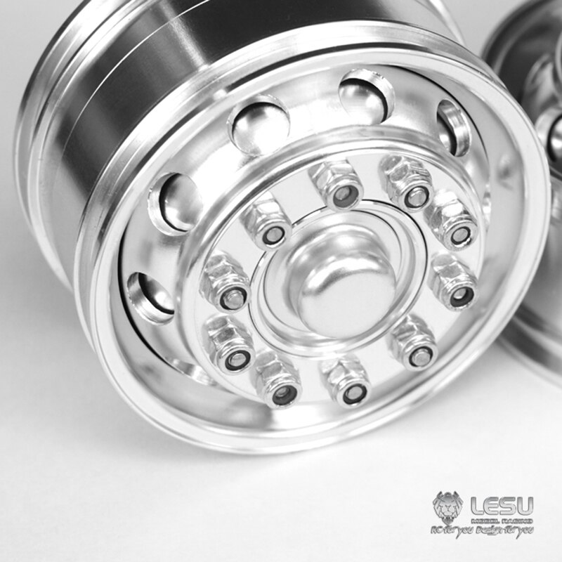 Cubo de rueda delantera de Metal LESU para 1/14 RC Tamiya Tractor camión ejes no impulsados