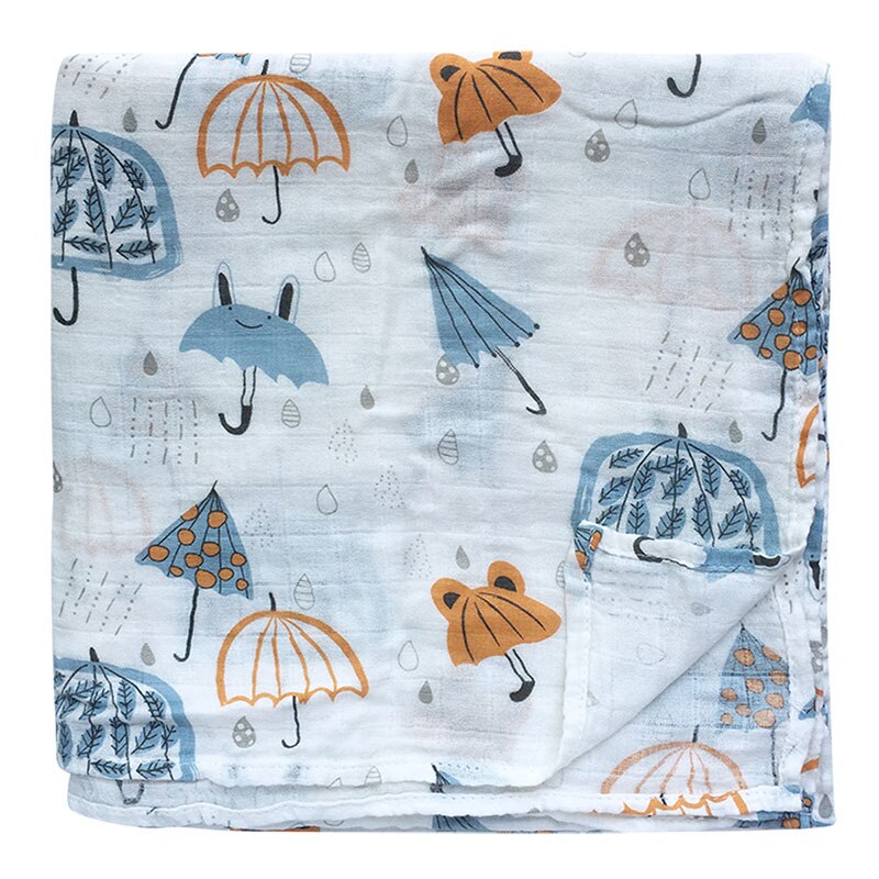 Baby Swaddle Wrap Soft Bamboo Cotton Blanket For Baby Stroller Use Cute Cartoon Baby Blanket 120*120cm