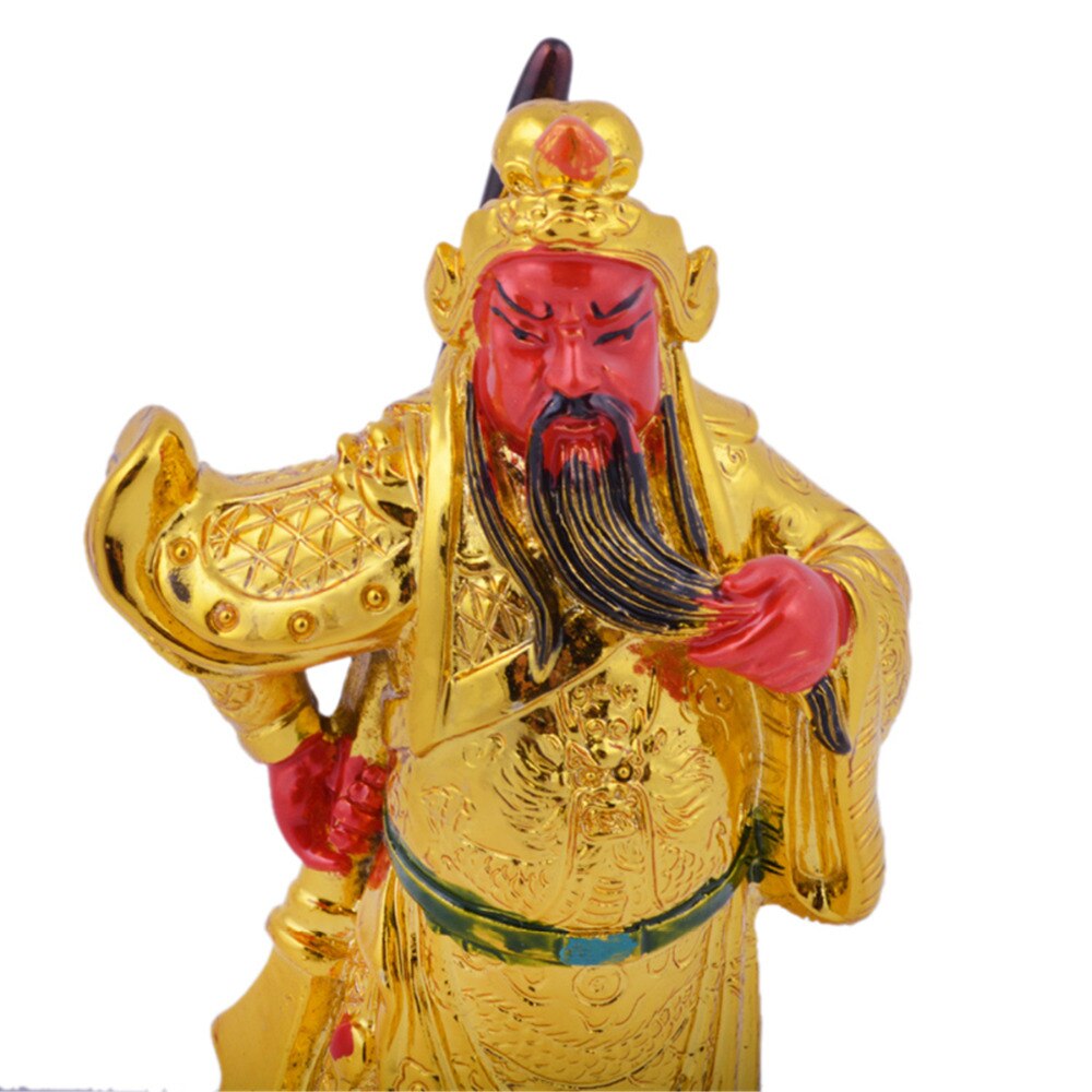 Wu God Of Wealth Resin Manufacturers Painted Gold Crafts Kowloon Buddha Guan Gong handicrafts Kwan Kung Statue C1035
