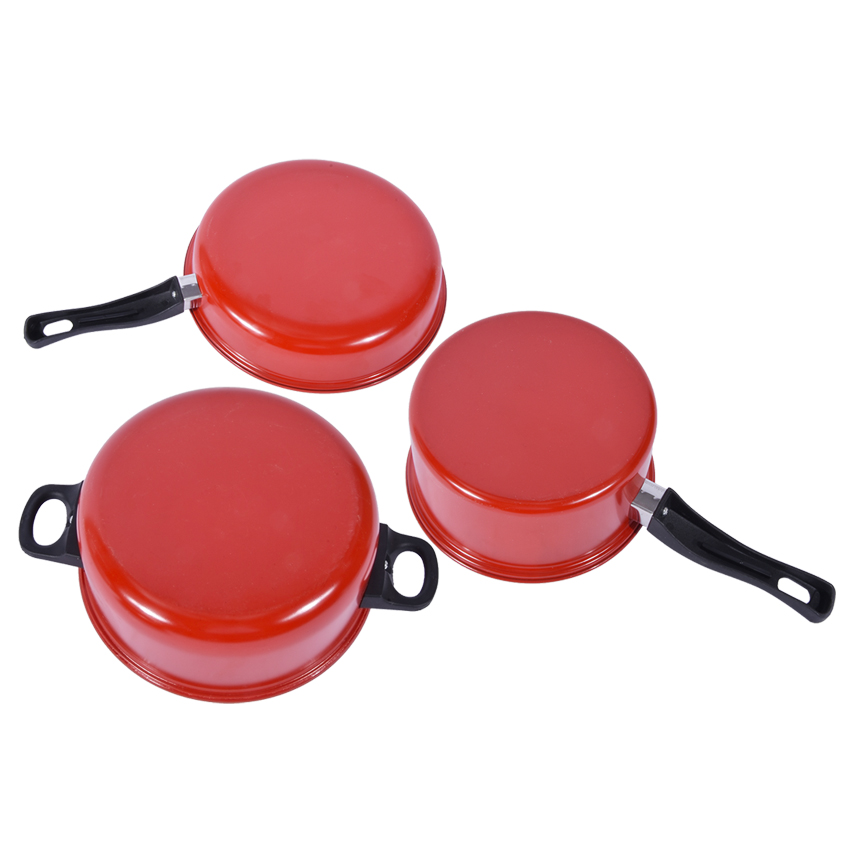 Three-piece Pot Set Soup Pot Colorful Non-stick Cookware Sets Promotional Activities With One Pot Cover