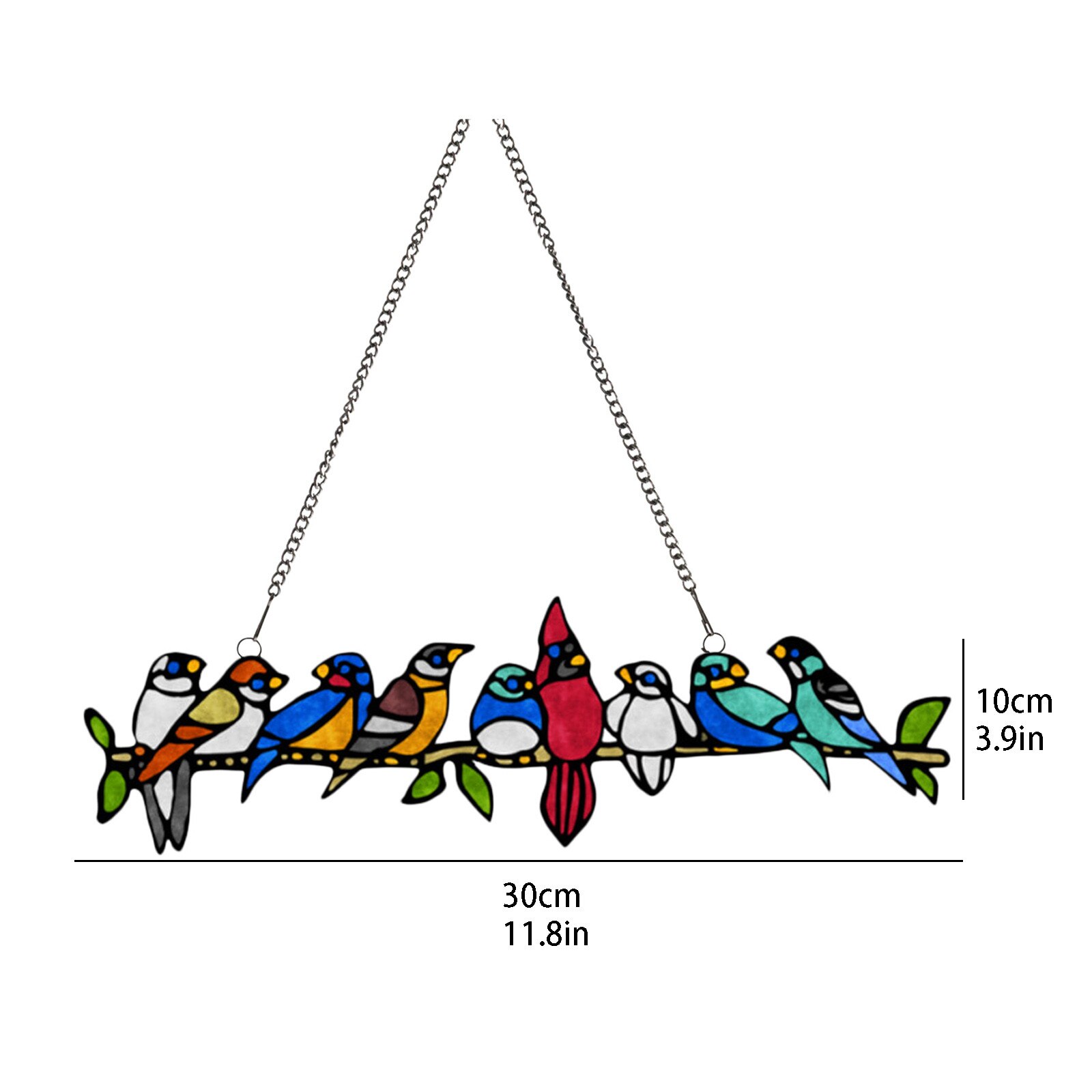 Bird Window Hanging Suncatcher Acrylic Stained Hanging Birds Decoration Rainbow Home Garden Decor Hanging Decorations C09: Default Title