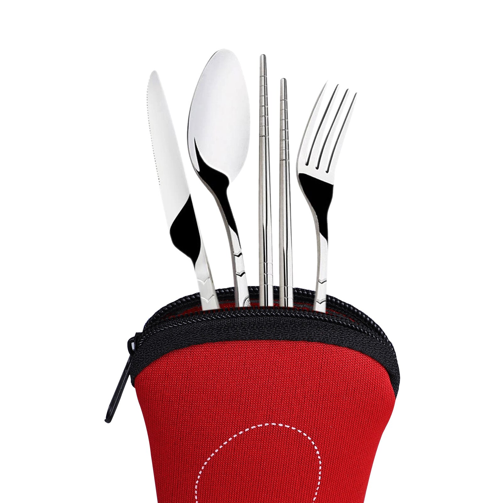 1PC Tableware Bag Washable With Zipper Travel Cutlery Kit Case Portable Pouch For Dinner Travel Camping Tableware Household Tool