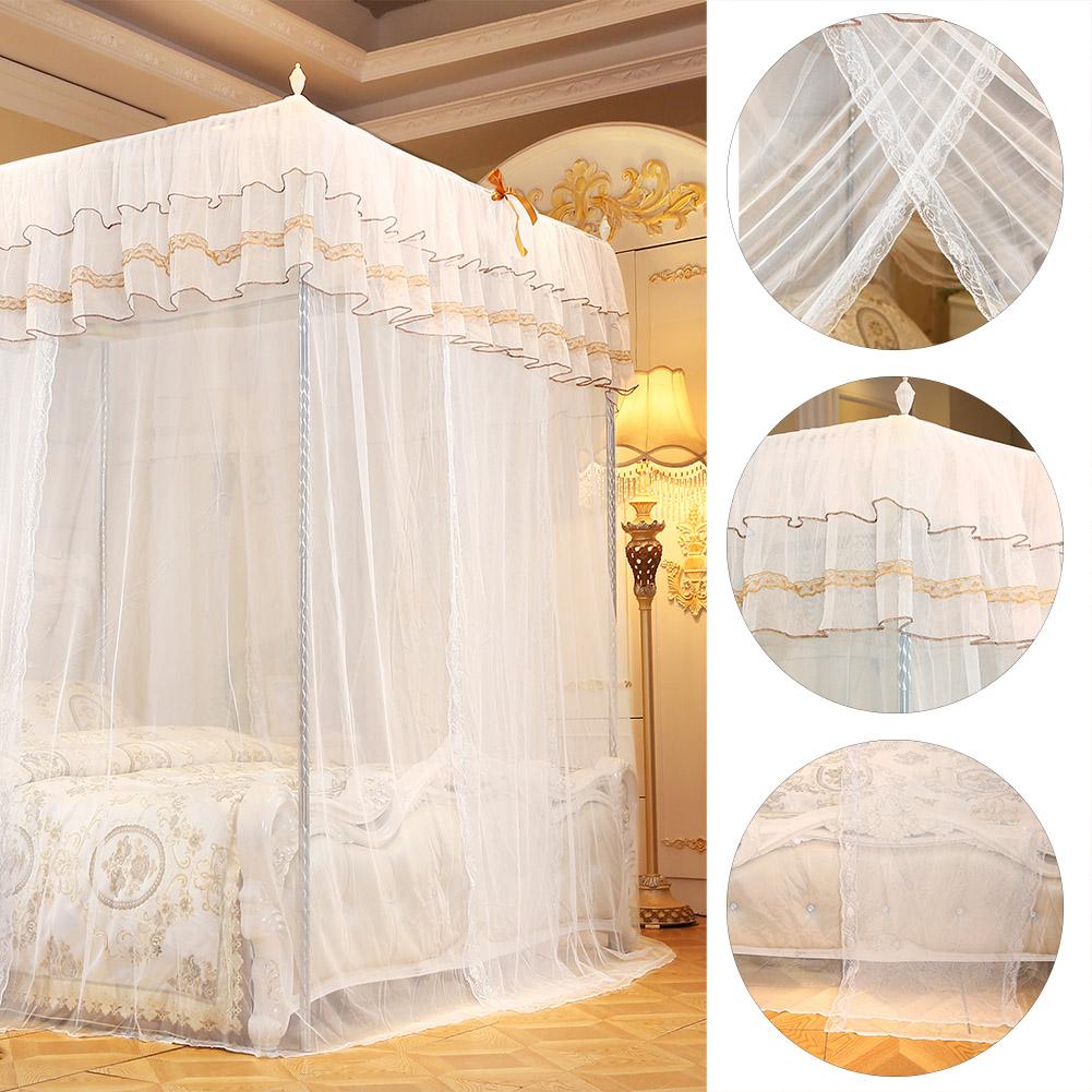 Luxe princesse 4 coin poste lit baldaquin moustiquaire lit rideau auvent filet moustiquaire chambre moustiquaire
