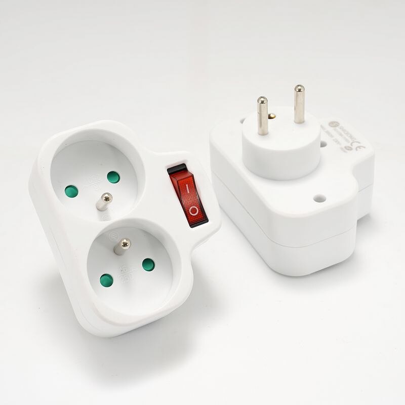 16A France Type Plug Adapter EU Power Strip Socket Electronic Socket Home Surge Protector With Switch EU Extension Socket CE