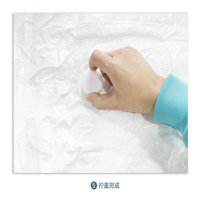 Thickened Vacuum Bag Clothing Storage Bag With Valve White Border Folding Compression Storage Bag Travel Seal Bag (White)