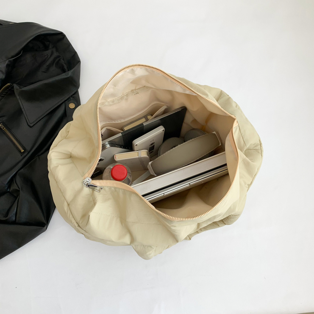 Bolsos de hombro acolchados a cuadros Retro para mujer, bolsos acolchados de invierno de Color sólido a la , bolsos de compras de gran capacidad para mujer