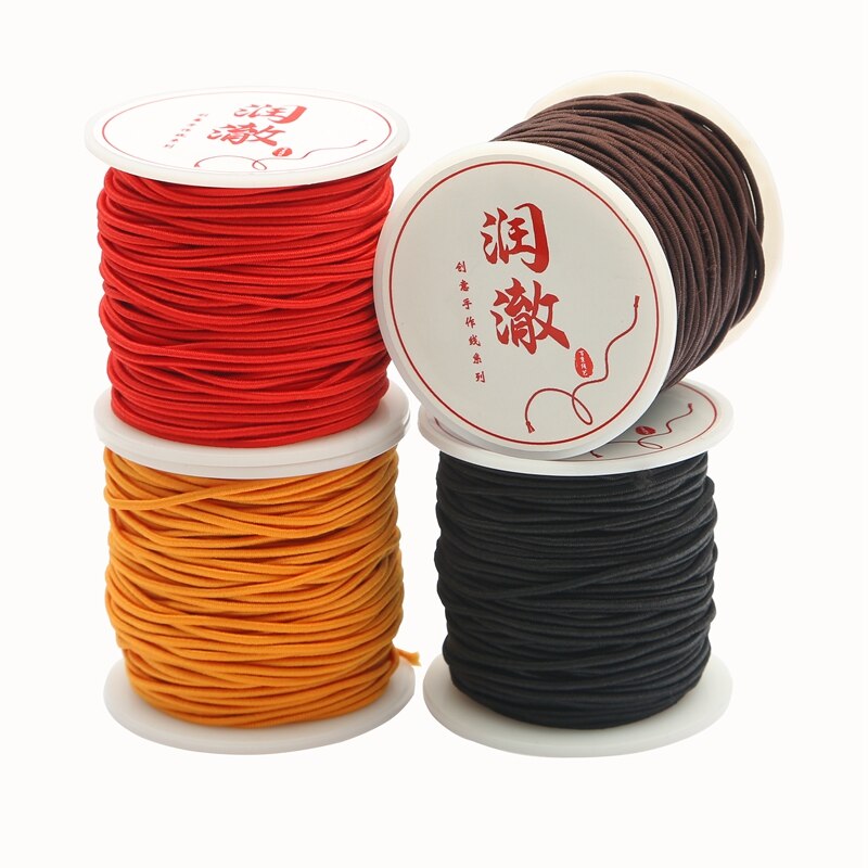 50 m/rolka mocne elastyczne frezowanie przewód 0.8-1.5mm do bransoletek Stretch Thread String naszyjnik komponenty do biżuterii DIY linia produkcyjna