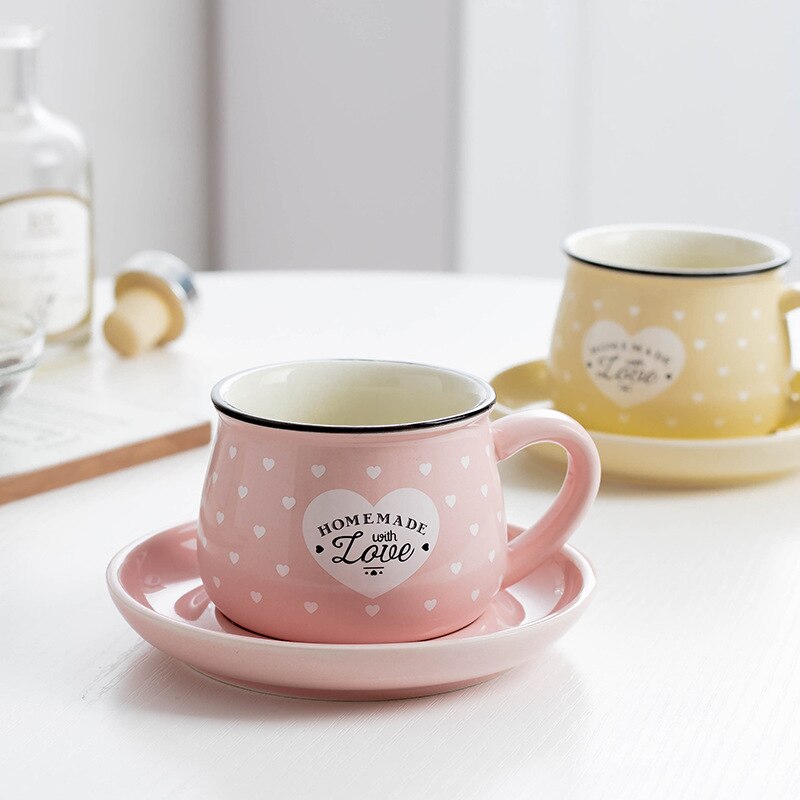 Ceramic Cup Coffee Mug Simple Modern Turkish Coffee Cups 6pcs Nordic Cartoons Tazas Cafe Cups and Saucers BE50MU