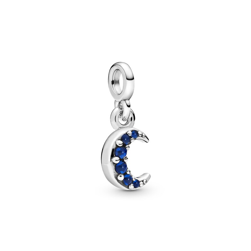 Colgante de flamenco para mujer, de Plata de Ley 925 Charm, colgante de estrella de mar del sol, apto para Pulsera Original de Pan Me, de joyería para mujer: Moon