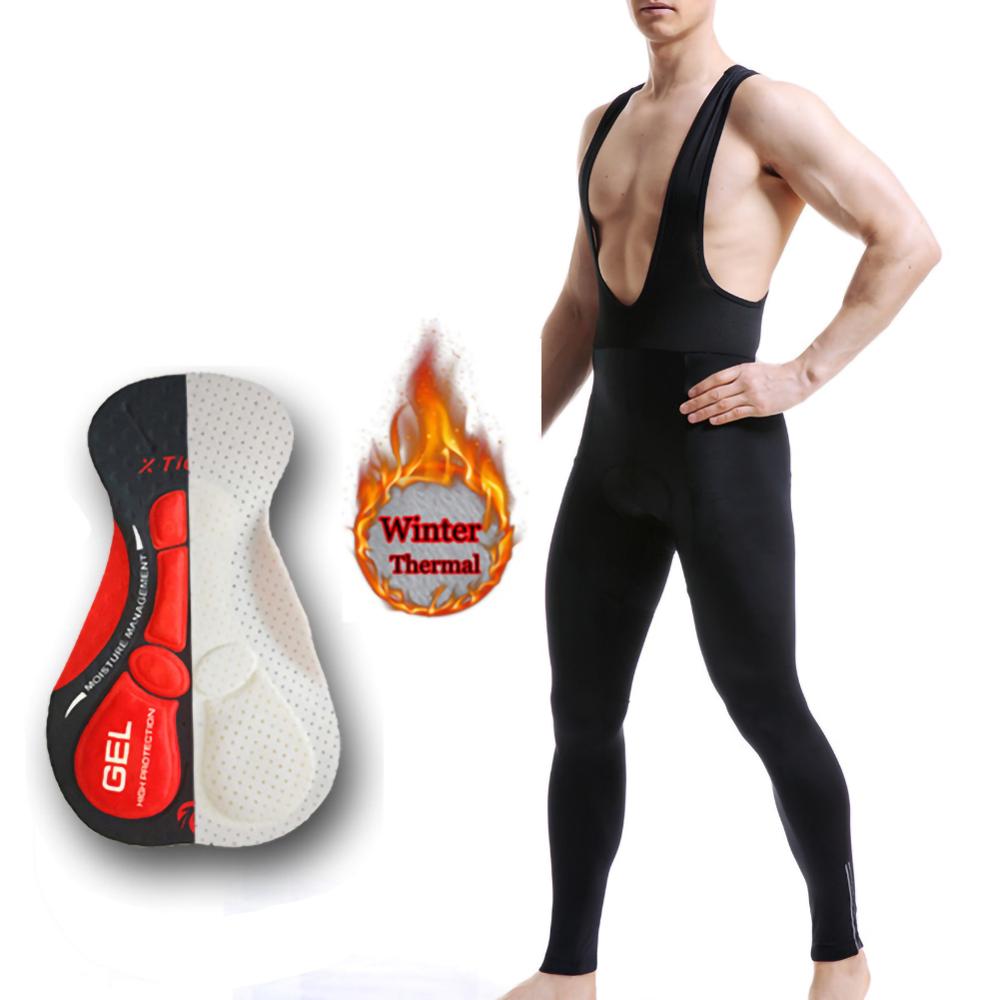 5D Gel Pad Cycling Bib Trousers Winter Thermal Mountain Bike Pants Bicycle Long Tights Cycling Bib Pants Excellent Performance &