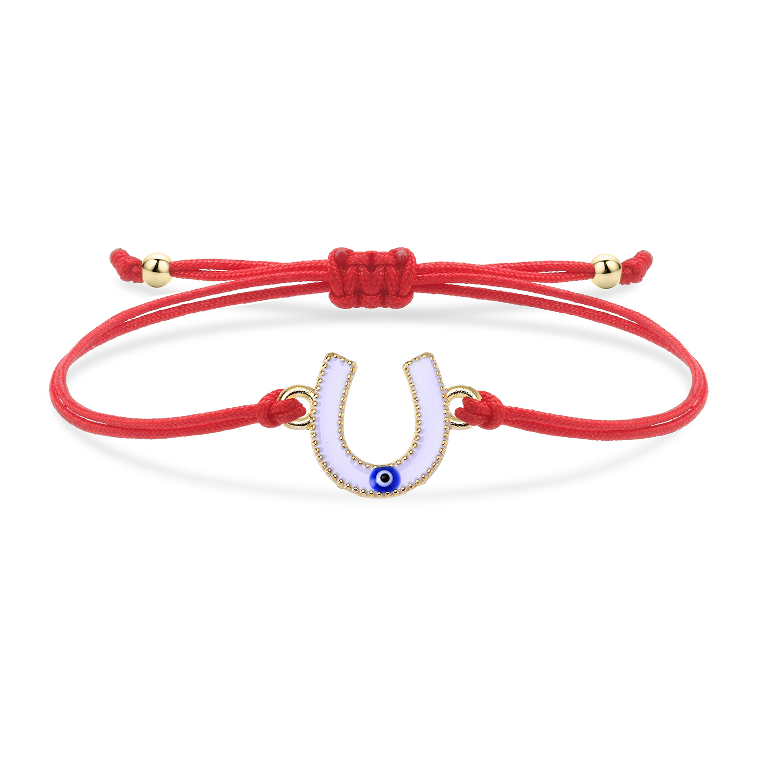 Zinklegering Emaille Hoefijzer Geluksbrenger Armband Vrouwen Meisje Kleurrijk Zwart Wit Rood Blauw Paars String Handgemaakte Sieraden Aanwezig: Roest Rood