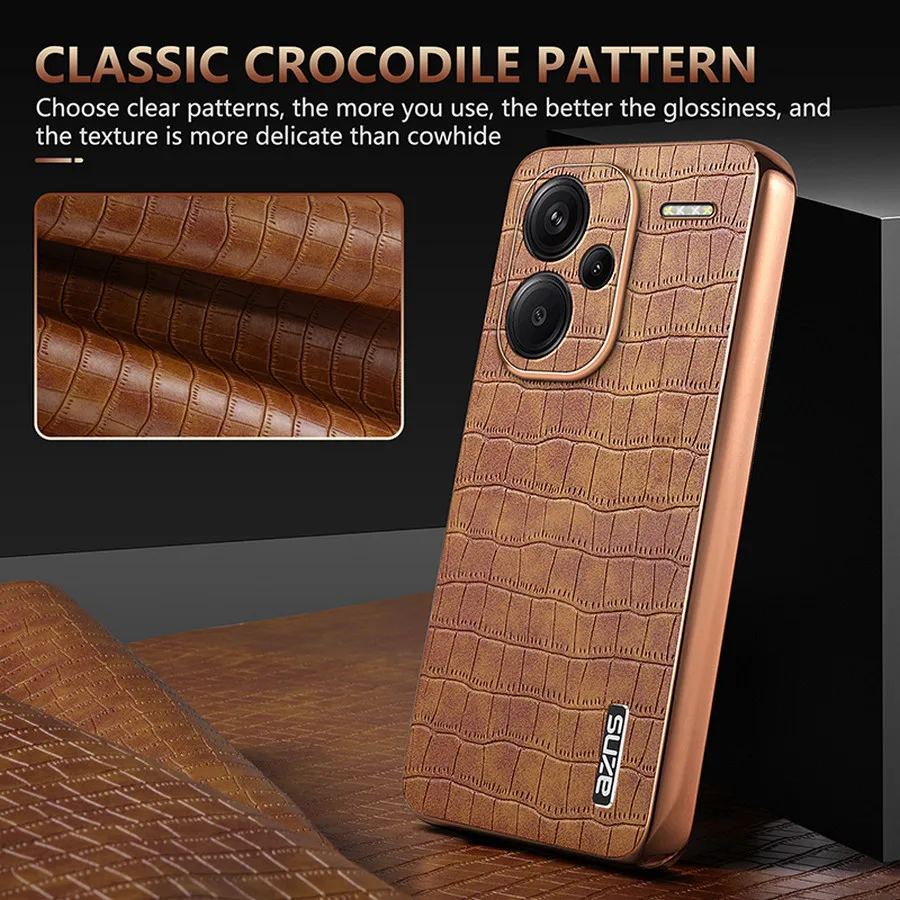 Luxury Case For Xiaomi Redmi Note 13 Pro 5G 4G Armor Leather Back Panel Cover For Redmi Note 13 Pro Plus 12 Turbo Funda Etui