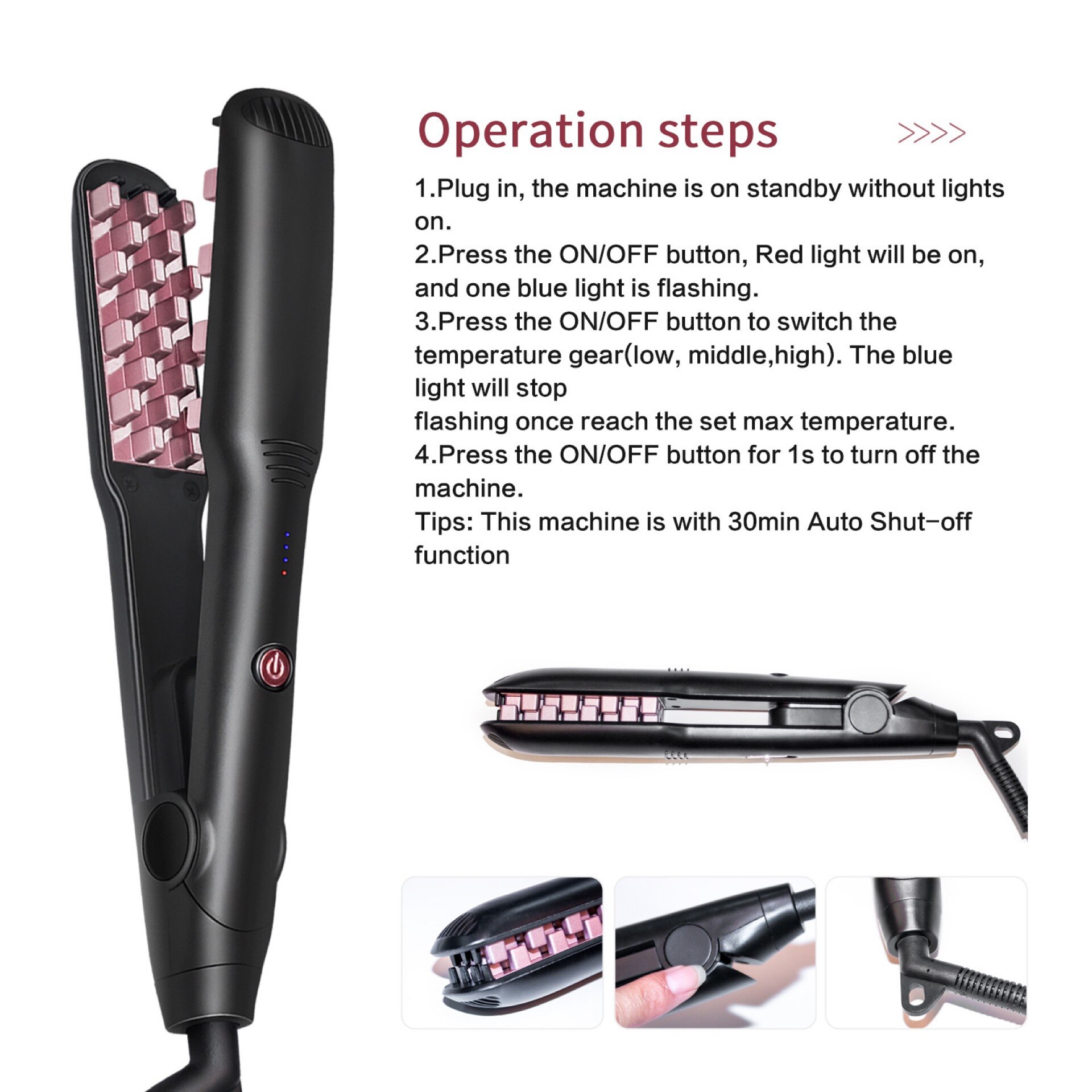 Hair Curler Electric Hair Fluffy Artifact Volumizing Hair Straightener Flat Iron Brush Crimper Corn Whisker Splint Heat Setting