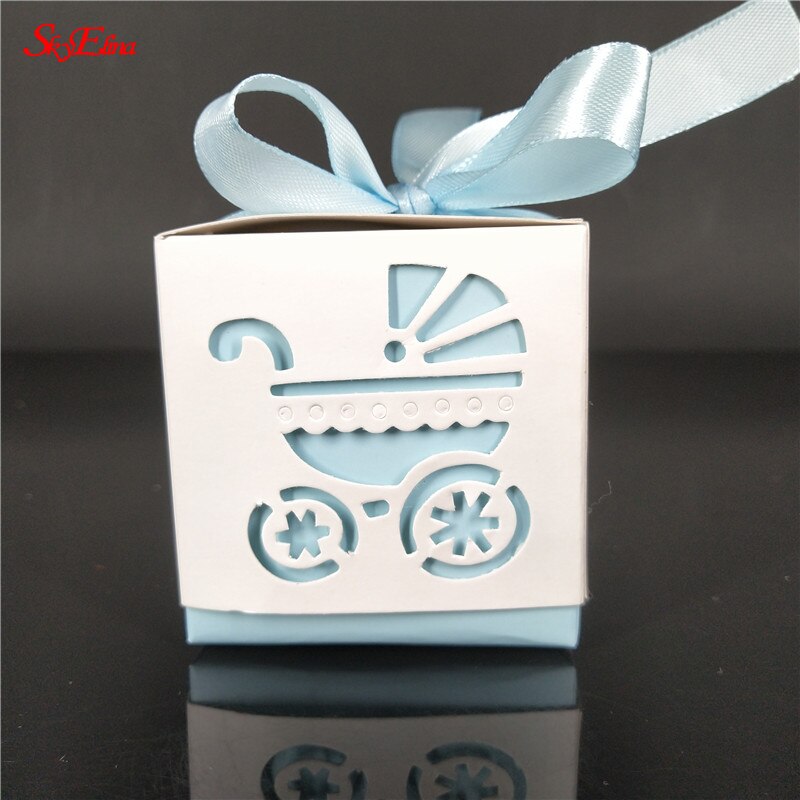 50Pcs box wedding dragees Vlinder Bonbondoos verpakking Huwelijkscadeau Dozen Chocolade Doos Voor Gasten Party Bruiloft Decoratie 6Z: sky blue / 50pcs