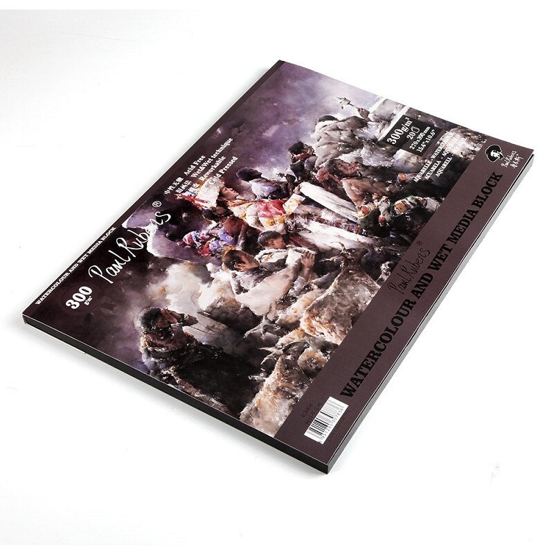 Paul Rubens 300GSM Watercolor Paper Block 50% Cotton Rag Artist Acid Free Cold Pressed Paper Pad: SET 4 (8K)