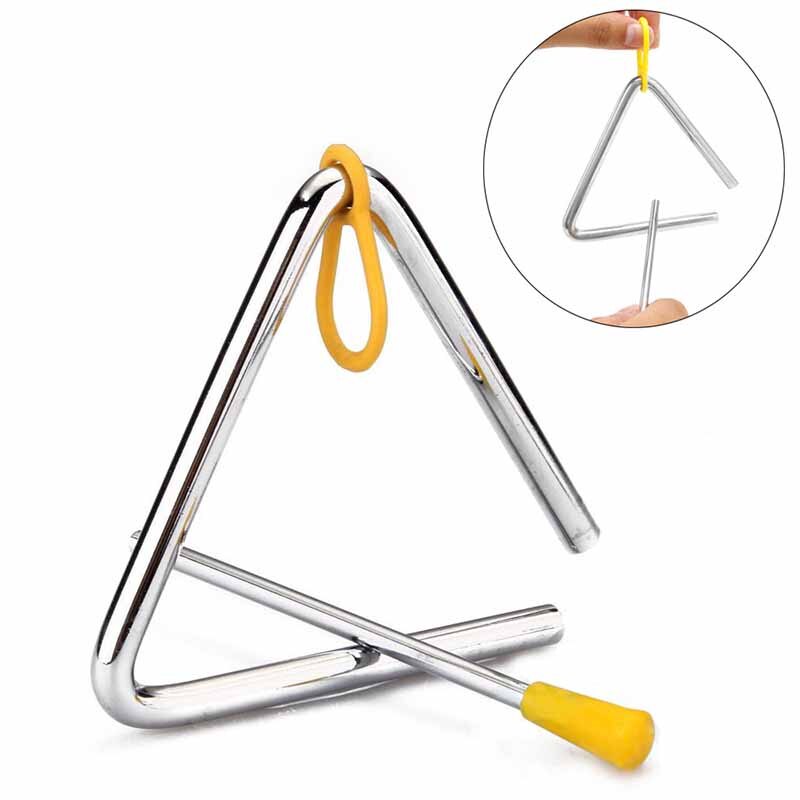 Steel 4 Inch Percussion Instrument Triangular Musical Instruments Percussion Musical Educational Percussion Instrument for Kids