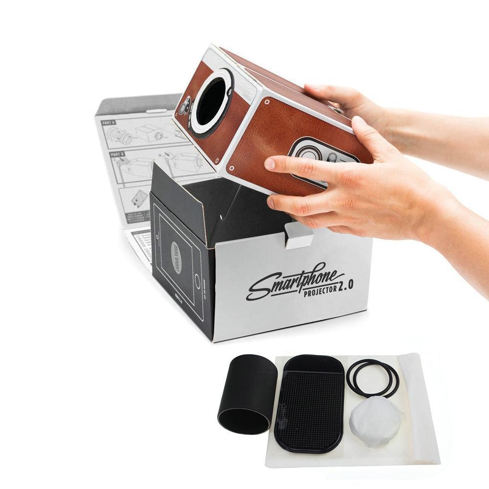 3D Projector Cardboard Mini Smartphone Projector Light Novelty Adjustable Mobile Phone Projector Portable Cinema