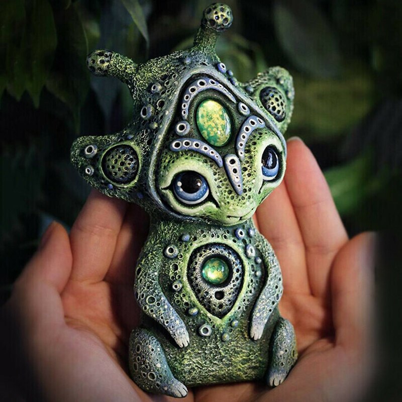 Fantasy Wereld-Perfect Hars Alien Creatures Standbeelden Ornament Creatieve Dieren Sculpturen Decoratie Ambachten Tuin Kunstwerk Decor