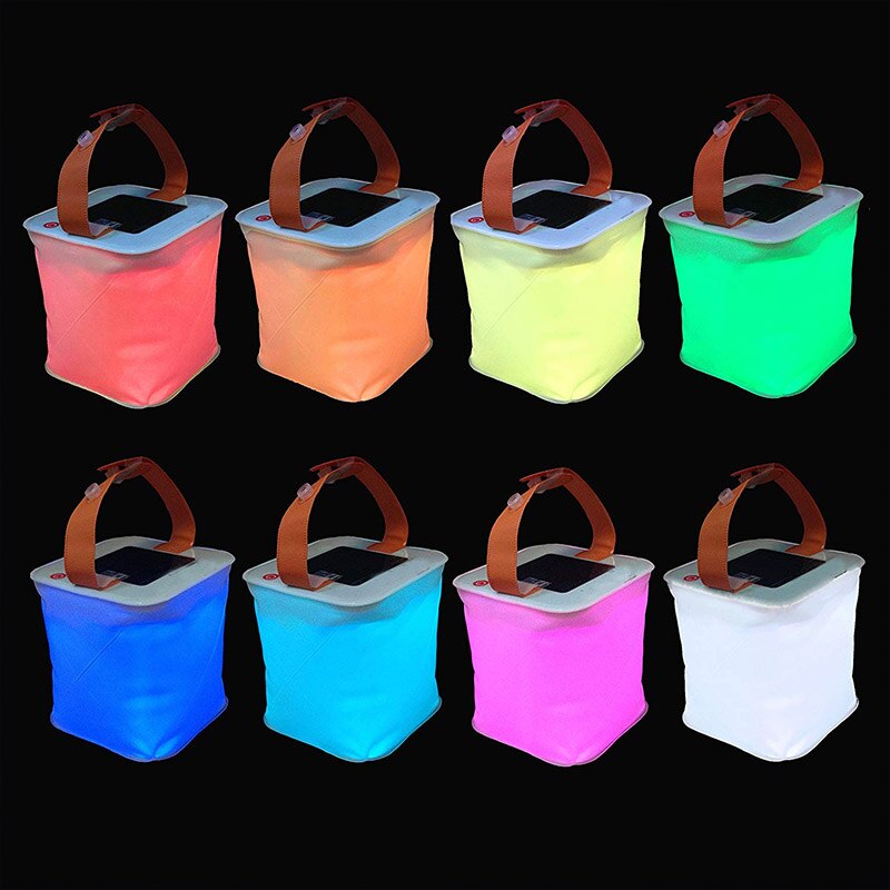 Solar Lamp Outdoor Waterproof Solar Lamp Inflatable Portable Lanterns Foldable Night Light Airbag Emergency Light USB Charging: 02 Color