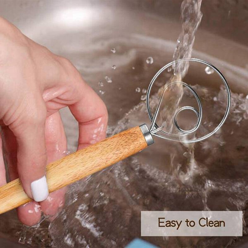 Jeyl 3 Pcs 13 Inch Deense Deeg Garde Met 3 Pcs Deeg Schraper, rvs Deeg Haak Houten Handvat Voor Bakken, Gebak