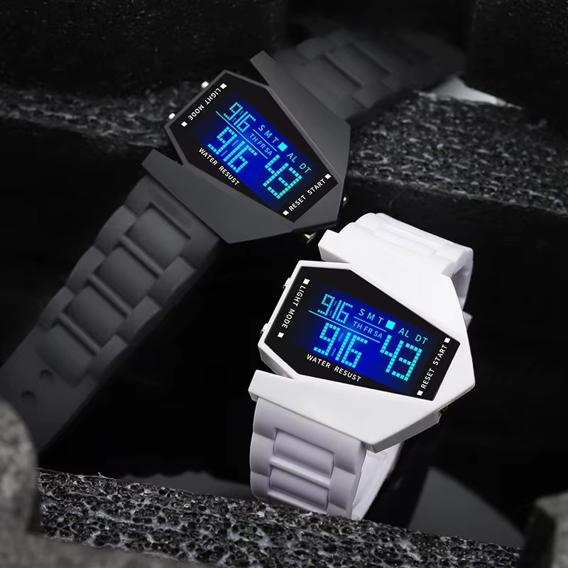 Reloj Digital para hombre y mujer, reloj despertador deportivo, reloj de avión de combate multifuncional, reloj de pulsera para parejas, relojes para niños y estudiantes