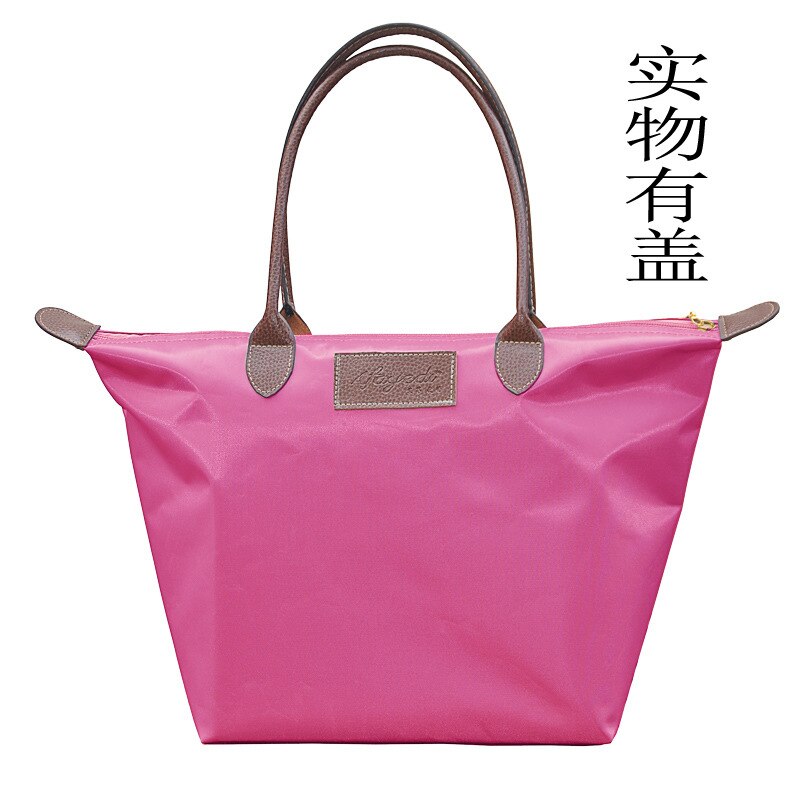 Bolsa de viagem impermeável oxford feminina, bolsa de viagem impermeável de um ombro: Rose red