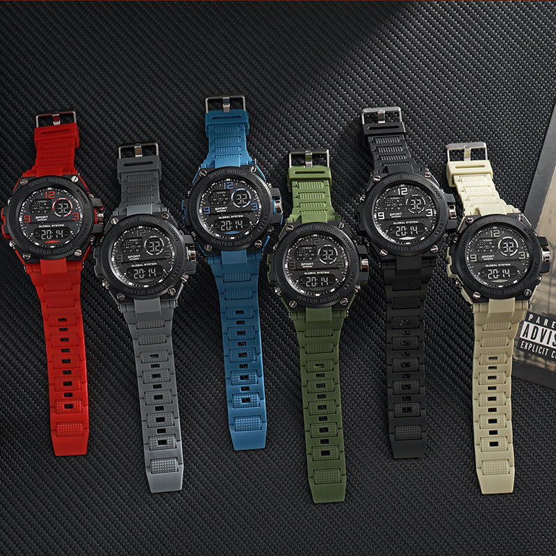 Reloj despertador Digital deportivo para hombre, Esfera Grande luminosa, resistente al agua, cronógrafo electrónico multifuncional, reloj multifuncional