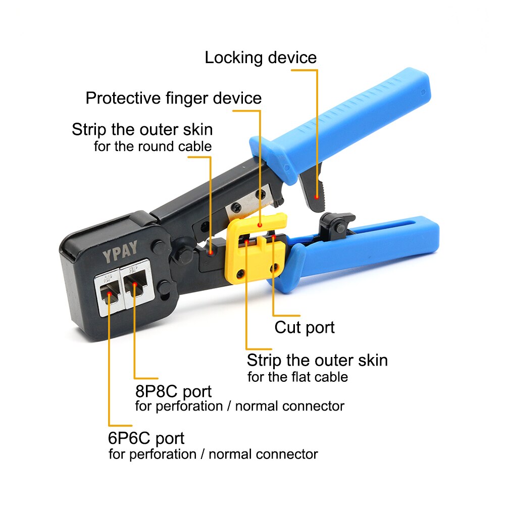 YPAY – pince à sertir de câble rj45, pince réseau internet ethernet, rj12 cat5 cat6, pince à dénuder rj 45