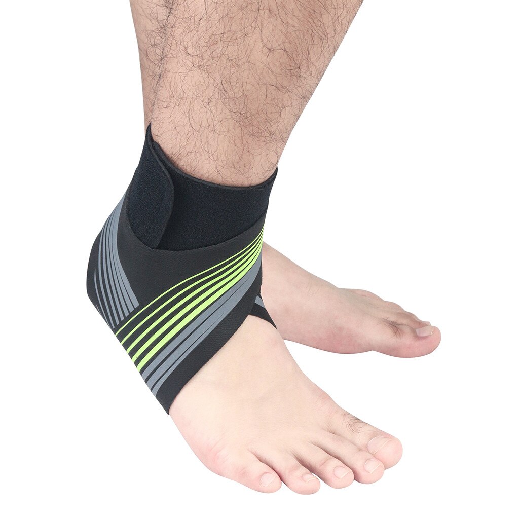 Elastic Bandage Support Ankle Protector For Sport Gym Ankle Brace With Strap Belt achilles tendon retainer Foot Guard #D: Green / M