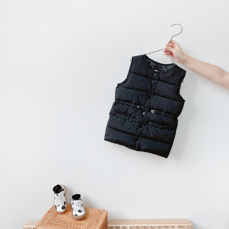 Bomullsvest til låve til høst og vinter babyvest smålåve jente vinterklær takrenne Vest: Svart / 7t