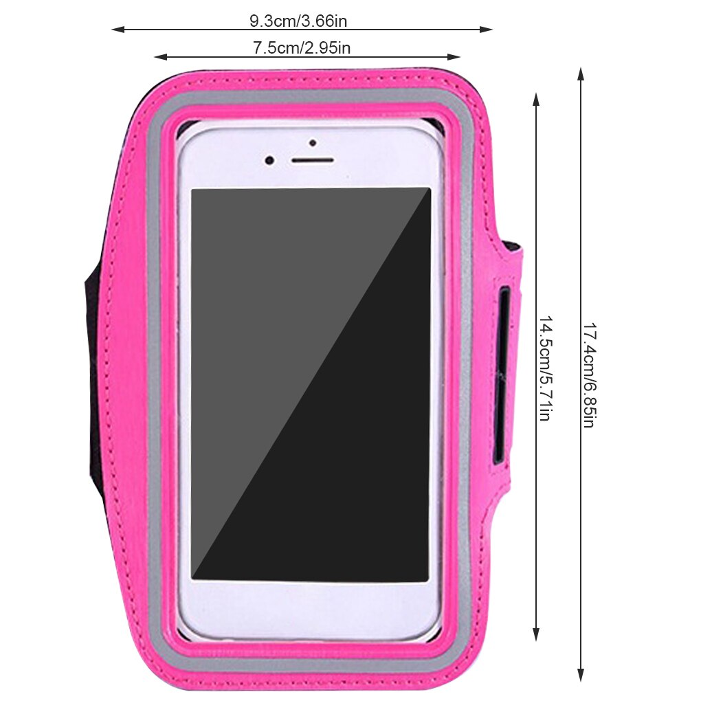 Sportowe etui na ramię 6.3 calowy uchwyt na telefon dla kobiet Man on Hand Smartphone torebki sling Running opaska na rękę na siłownię Fitness: Rosy