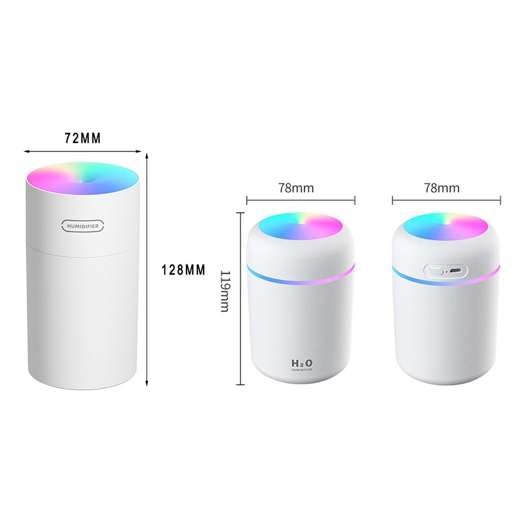 300ml Car Air Humidifier Essential Oil Diffuser Portable Mini Air Humidifier Auto Shut Off Aroma Humidifier With USB Cable