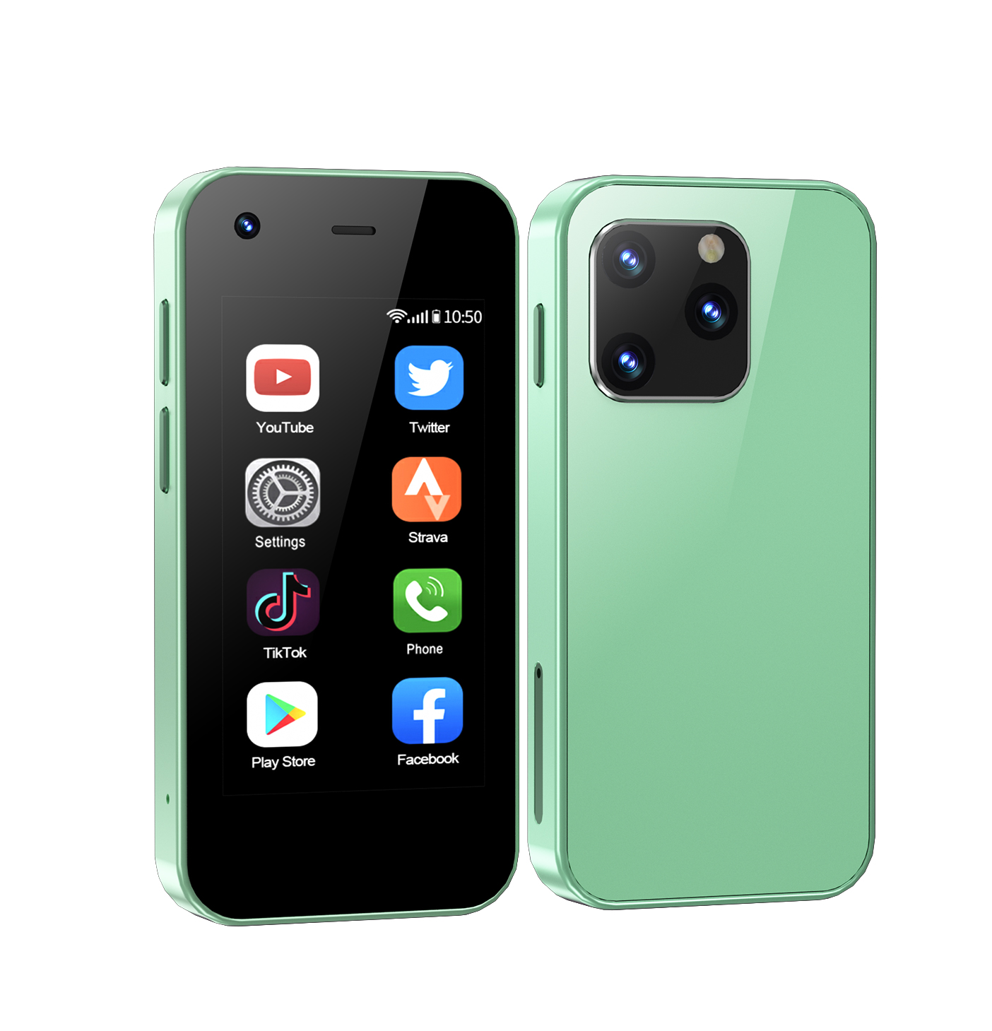 SERVO König5000 Mini-Smartphone 3G-Netzwerke Dual Nano SIM Android 9.0 System 16 GB Rom 2,5'' Bildschirm abspielen Geschäft Tasche Smartphones: grün