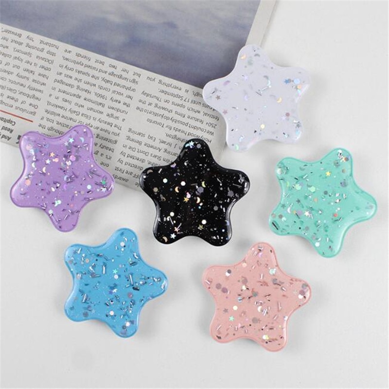 Star Glitter Expanding Stand Grip Mount Phone Socket Fold Mobile Smartphones Pocket Desktop Bracket Phone Stand Holder